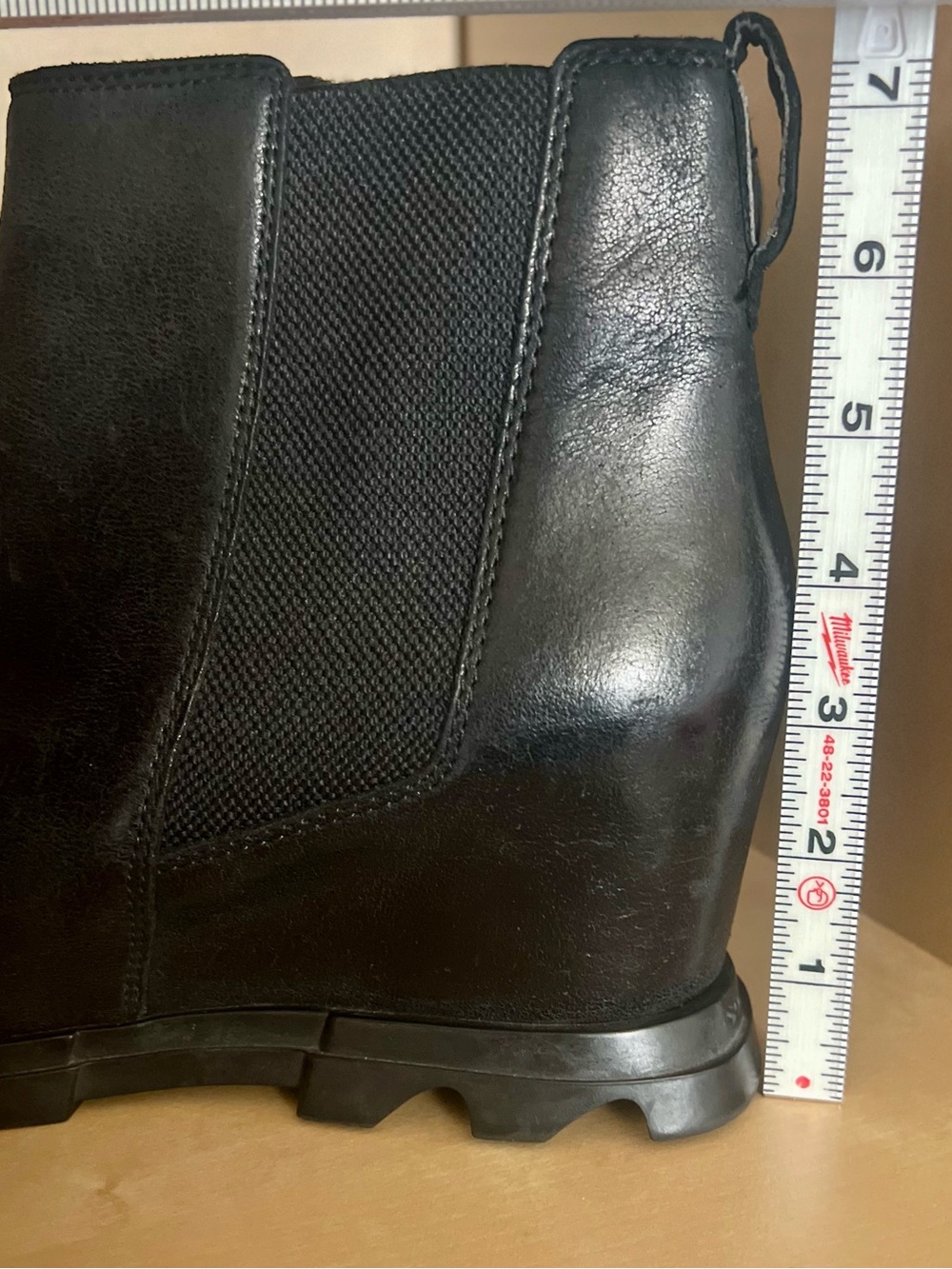 Sorel Black Joan of Arctic Wedge III Chelsea Boots size 11 - Waterproof Leather - Picture 10 of 14